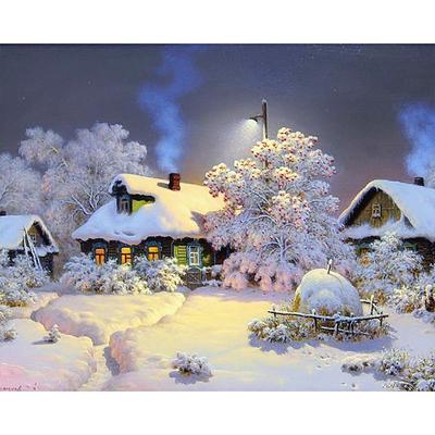 Pittura Diamante Fai da Te Inverno Neve Scenico Strass Punto Croce Ricamo Diamante