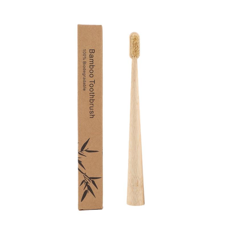 Natural Biodegradable Tapered Handle Bamboo Toothbrush with Horse Bristles or Premium Wild Boar Bristles Toothbrush