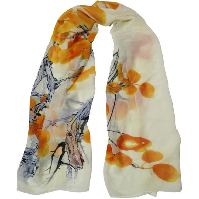 Women Chiffon Long Neck Scarf Head Hair Wrap Soft Lightweight оранжевый