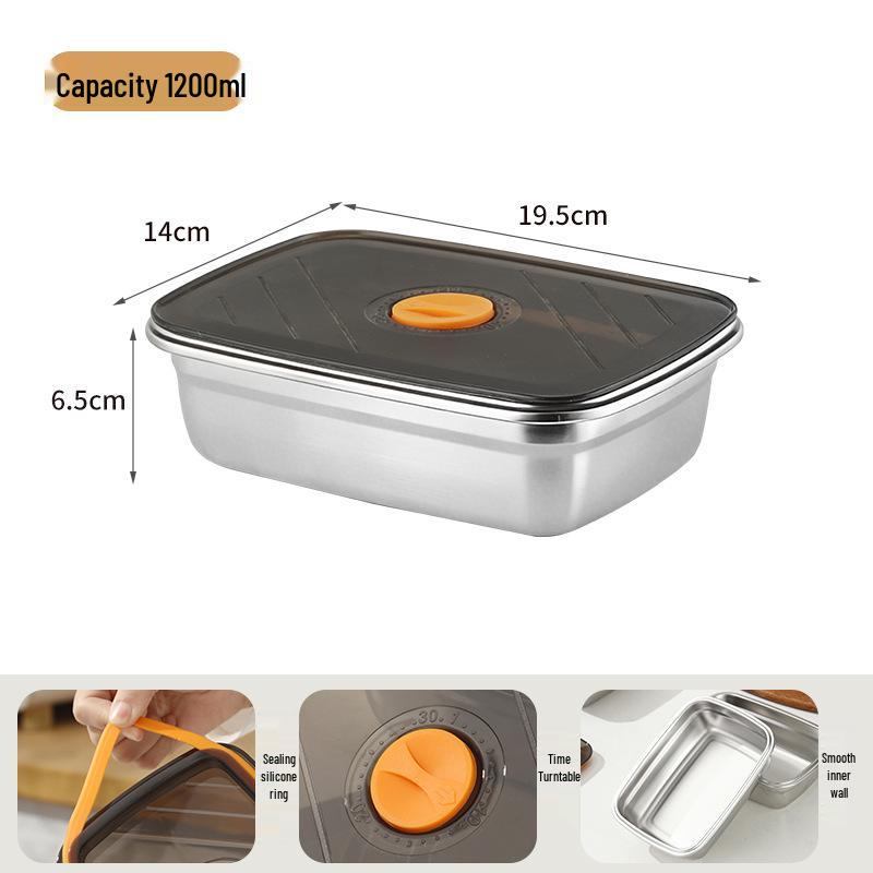 304 Stainless Steel Fresh-Keeping Bento Box with Plastic Lid – Portable, Food-Grade Storage for Fruit and More