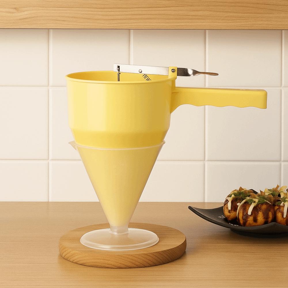 Distributeur de pâte réglable avec support Poignée Manuelle Petites Boules de Nourriture Outils de Cuisson Grande Capacité Facile à Utiliser Entonnoir de Cuisine