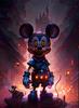 Disney Peinture Diamant 5D Mickey Sombre Transformation Terreur Sombre Décoration DIY Mosaïque Diamantée Complète Ensemble Point de Croix Incrusté Cadeau