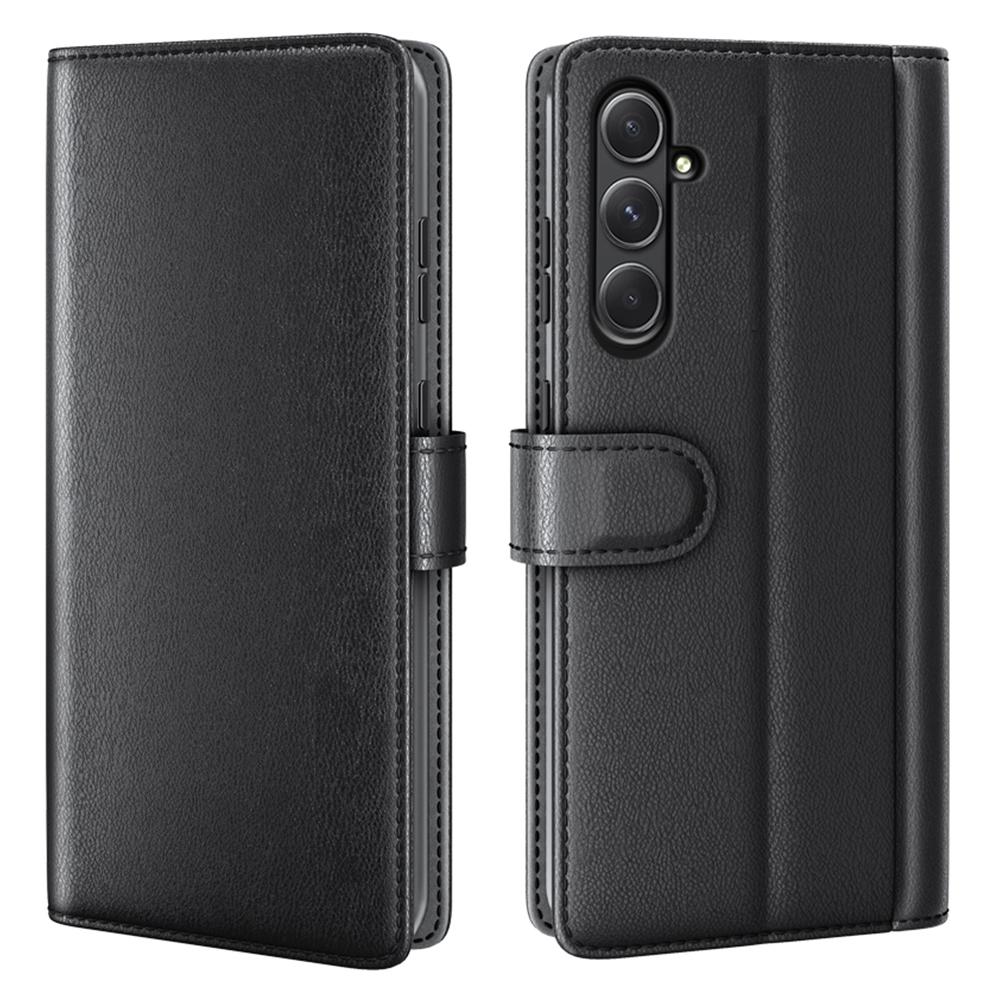 AMORUS For Samsung Galaxy A55 5G Stand Cases Calf Texture Genuine Split Leather Wallet Phone Cover