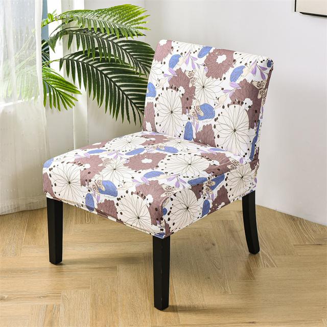 Accent Armless Chair Cover Bohemian Single Sofa Chair Slipcovers Nordic Stretch Chair Seat Covers Elastic Couch Protector Covers