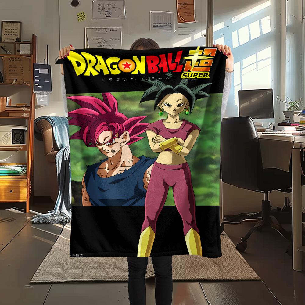 Flanelová deka s potiskem postav z Dragon Ball, Vysoce kvalitní, Pohodlná pro všechna roční období, Domácí dekorace, Teplo a pohodlí, Perfektní jako vánoční dárky