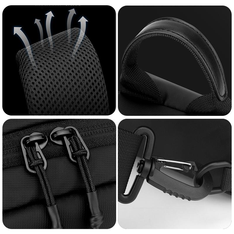 Sleek Black Sling Bag Men's Waterproof Crossbody Chest Bag for Casual Travel & Daily Use