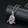 European and American Personalized Gold and Silver Trendy Brand Skull Pendant Micro Inlaid with Zircon Mens Necklace Accessories