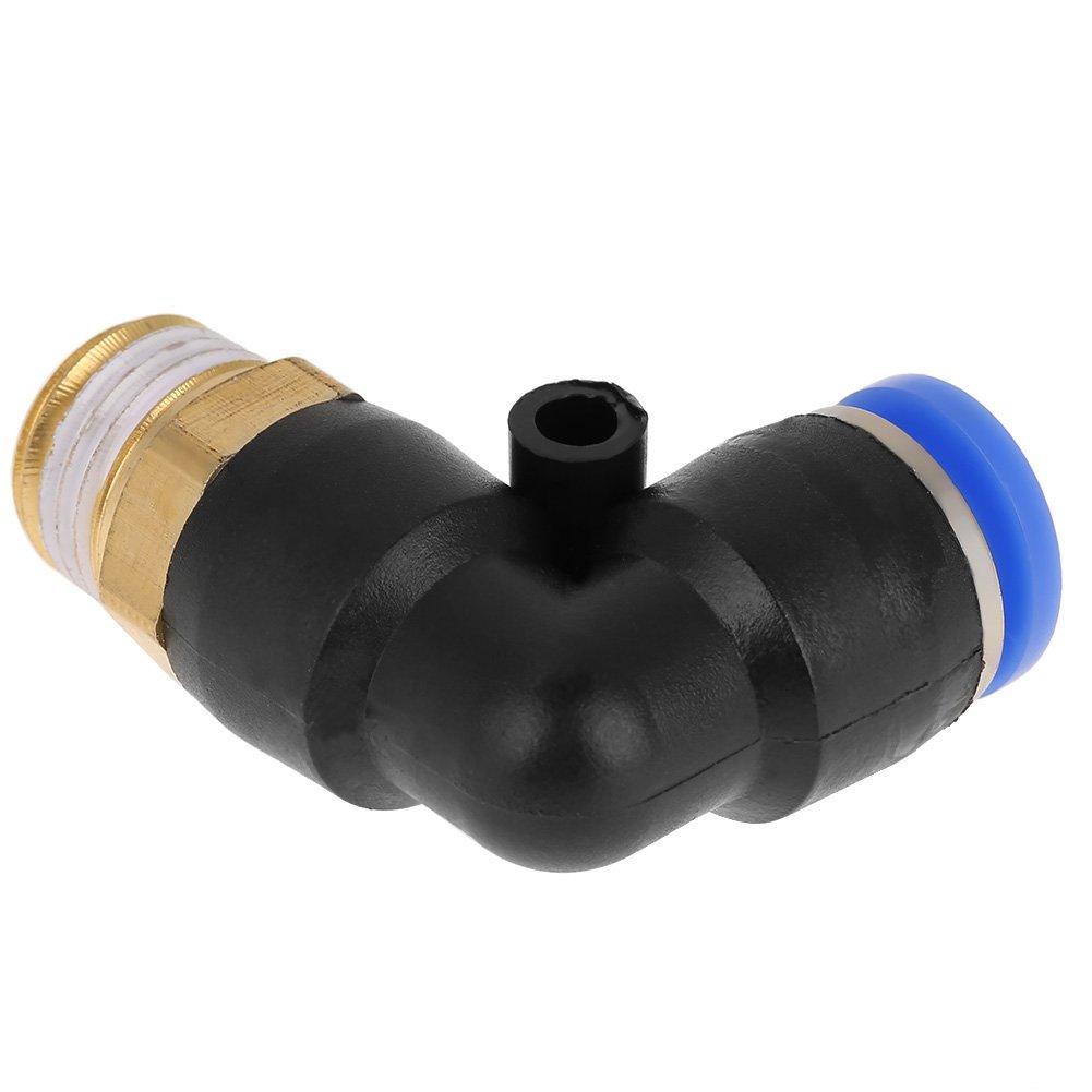 Akozon Pneumatic Quick Connectors, 10-Piece Set, 8mm Pneumatic Elbow Quick Connectors, Air Fitting Adapters, 8mm Diameter Thread G1/4