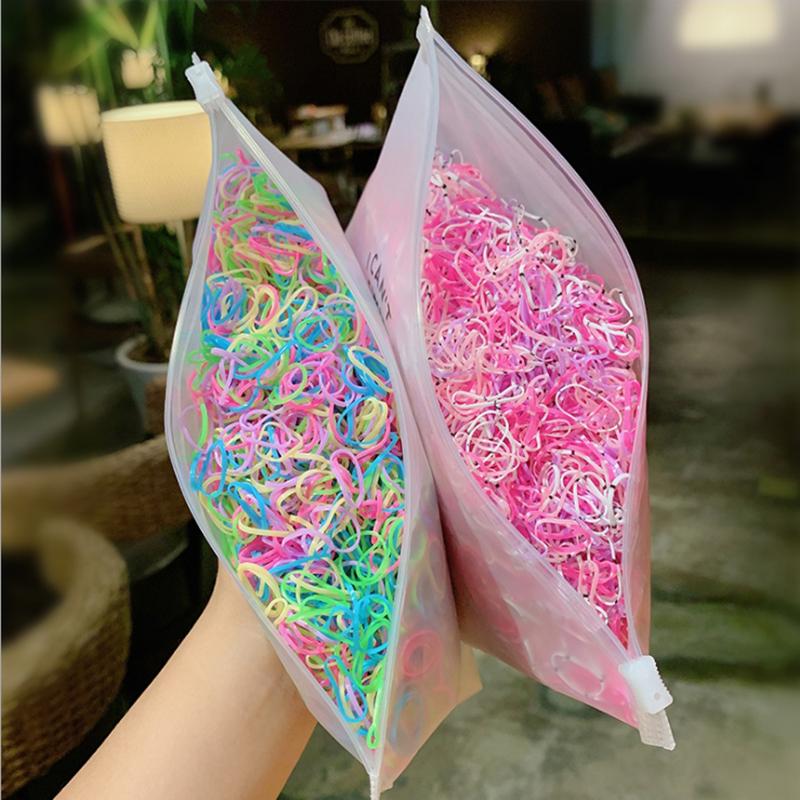 1000Pcs Children Hair Bands Girls Women Colorful Elastic Band Hair Rope Headband