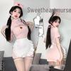 Sweetheart Nurse Lingerie Set - Buttock-Exposing, Hip-Hugging, Removable Slit Design