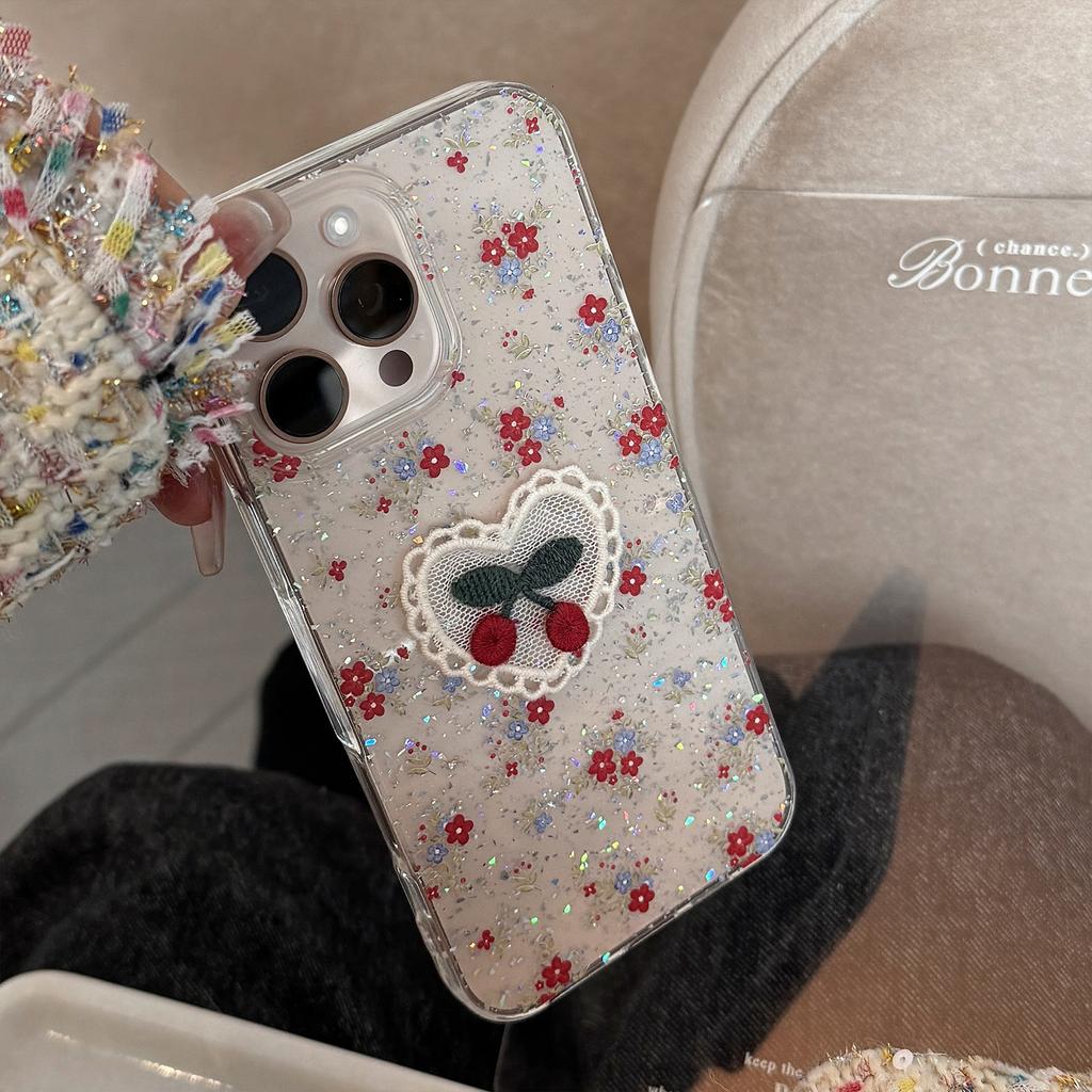 Zarte Kirschblüten für Apple 17promax Handyhülle 15 Funkelndes Pink für IPhone 14 Kunst 11 Transparent 13