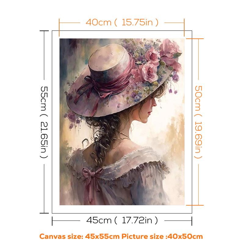 Elegant DIY Girl Paint by Numbers - Frameless Acrylic Decorative Art