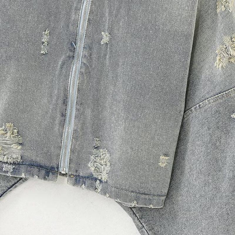 European & American Retro Women's Ripped Denim Short Jacket Winter Collection