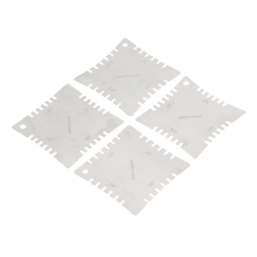 4Pcs Guitar Notched Radius Gauge Set Stainless Steel Fingerboard Ruler Fretboard Measuring Luthier