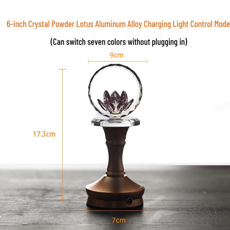 2025 Rechargeable Pink Crystal Lotus LED Buddha Night Lamp