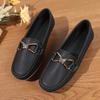 Women's Plus Size Casual Spring 2025 Soft Sole Loafers - Metal Detail, Flat Bottom, Lazy Bean Style