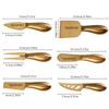 Cheese Knife Set Cheese Stainless Steel 6Pcs Gold Cheese Slicer Cutter Handle Mini Knife Butter Knife Spatula Fork Matte