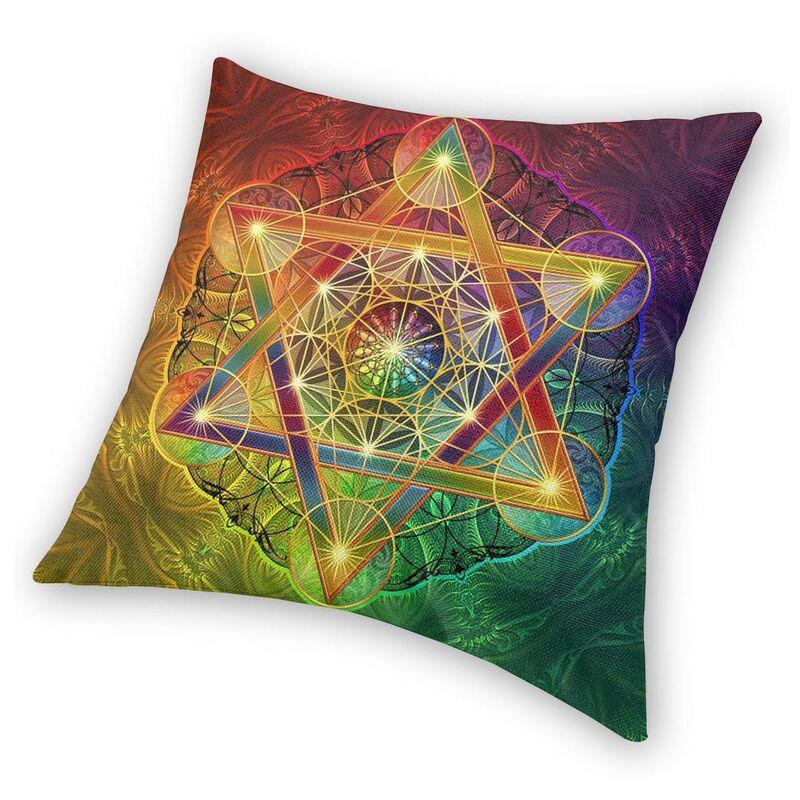 Metatron'S Cube With Merkabah And Flower Of Life Pillow Case Home Decor Cushions Throw Pillow For Sofa Double-Sided Printing