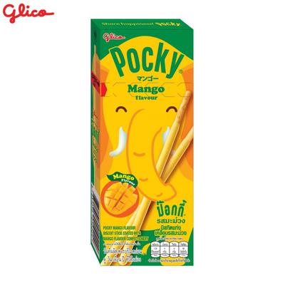 Glico Pocky Mango Flavour, Biscuit Stick Coated with Mango Flavour Confectionery 25 G X 10 Pcs / 20 Pcs / 30 Pcs - Thai Snack