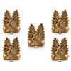 India Peacock Design Radha Krishna Idol Showpiece with Diya for Puja and Home Decor (8 X 6 Inches), Metal, Gold (5 Piece)