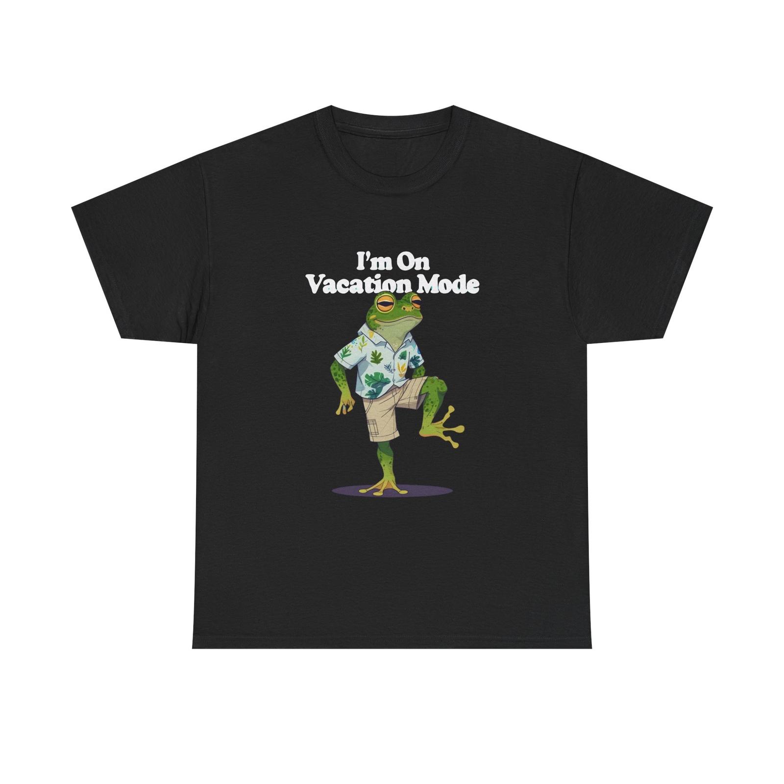 Vacation Mode Frog Tee, Funny Toad T-Shirt, Summer Apparel, Beach Vacation Shirt S
