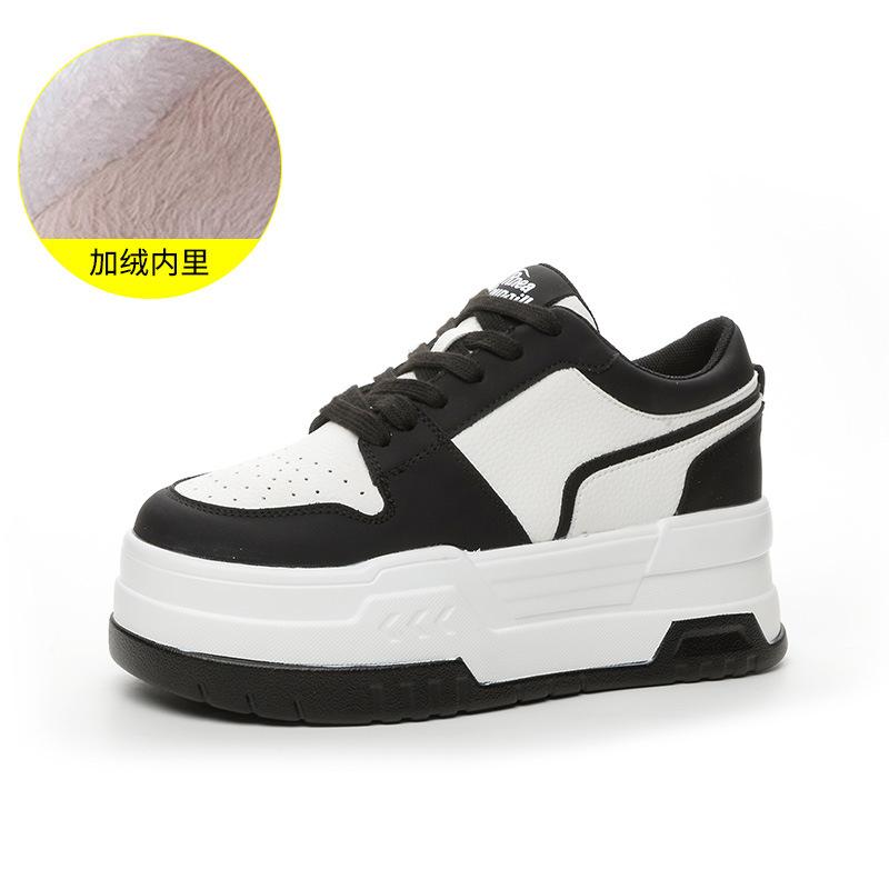 Platform white shoes women's leather  new board shoes women's height increase sports and leisure versatile women's shoes tide