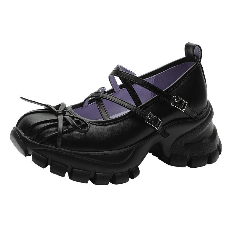 In Stock 2026: Silver Thick Heel Platform Loafers for Petite Women - French Mary Jane Style