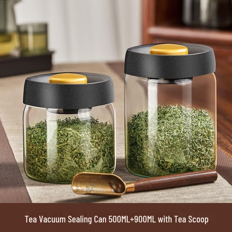 Youluo Light-Blocking Vacuum Sealed Glass Tea Caddy