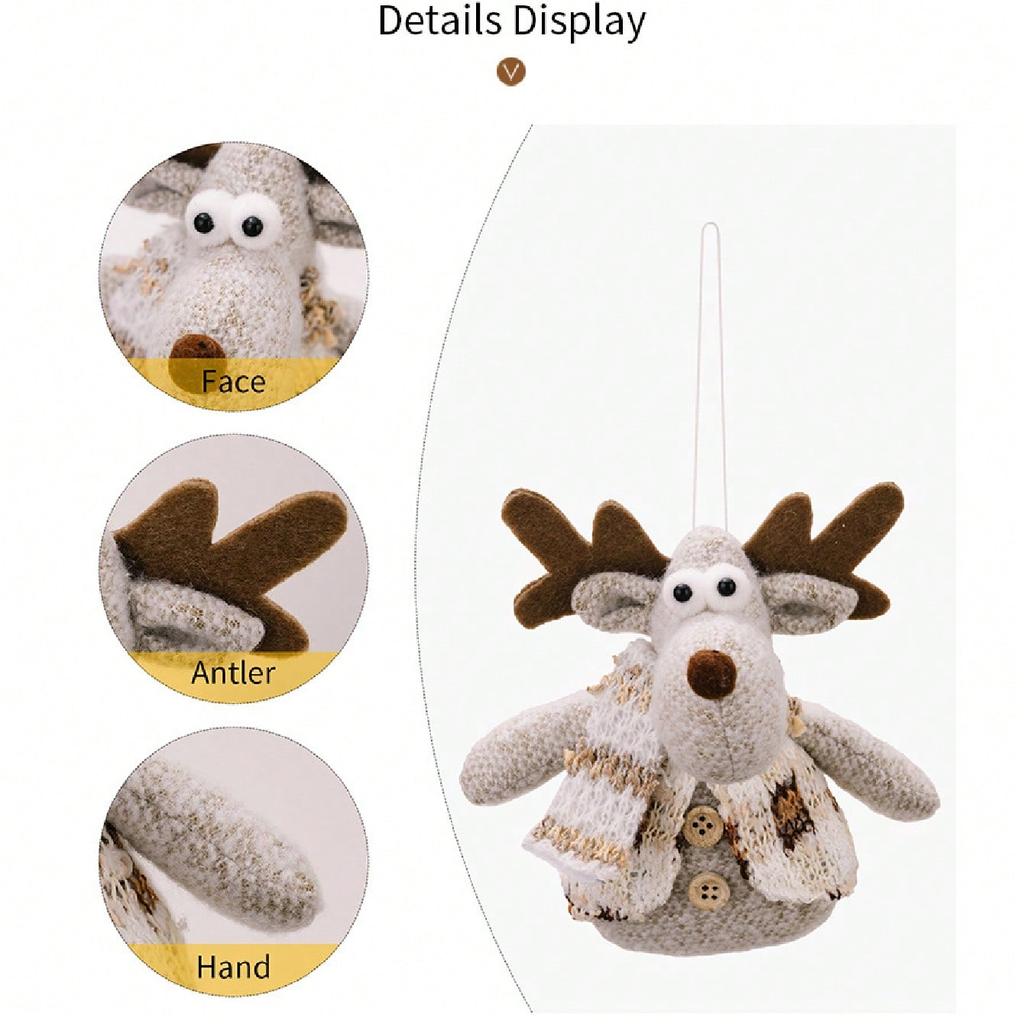 1Pc Santa Claus Doll Chirstmas Decorations Snowman Elk Doll Xmas Tree Hanging Ornaments Navidad Gifts Happy New Year 2025 Home D
