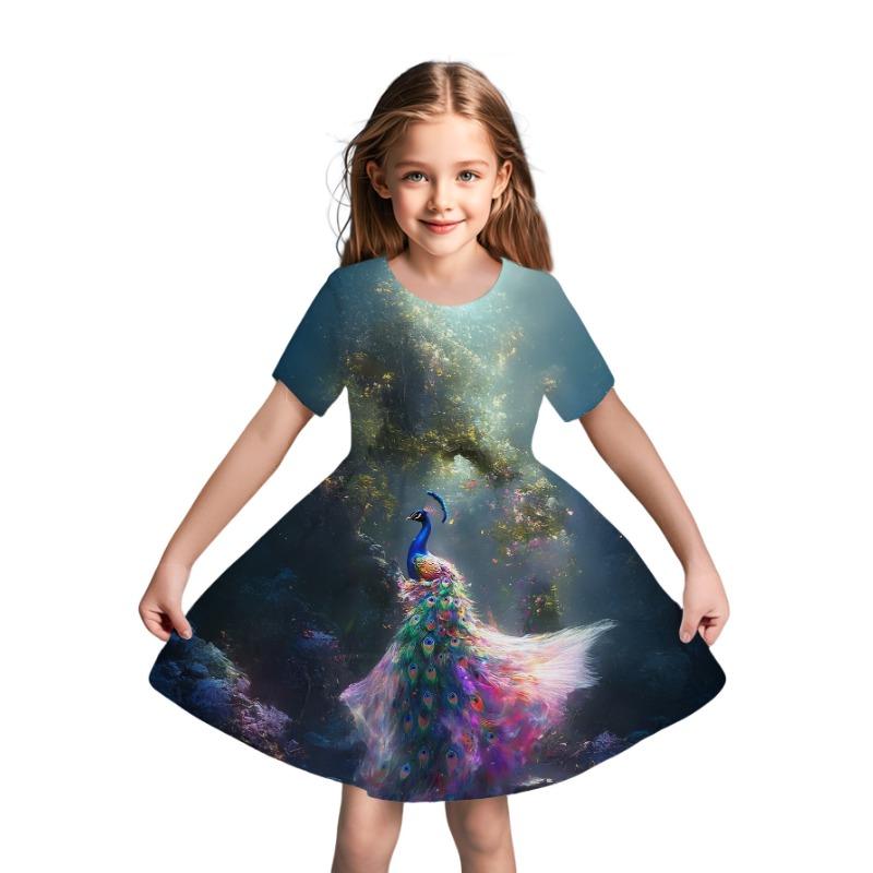 

Summer Girls Casual, Cool, Cute, Comfortable Short-sleeve Dress, Holidays, Festivals, and Birthday Gifts. 110