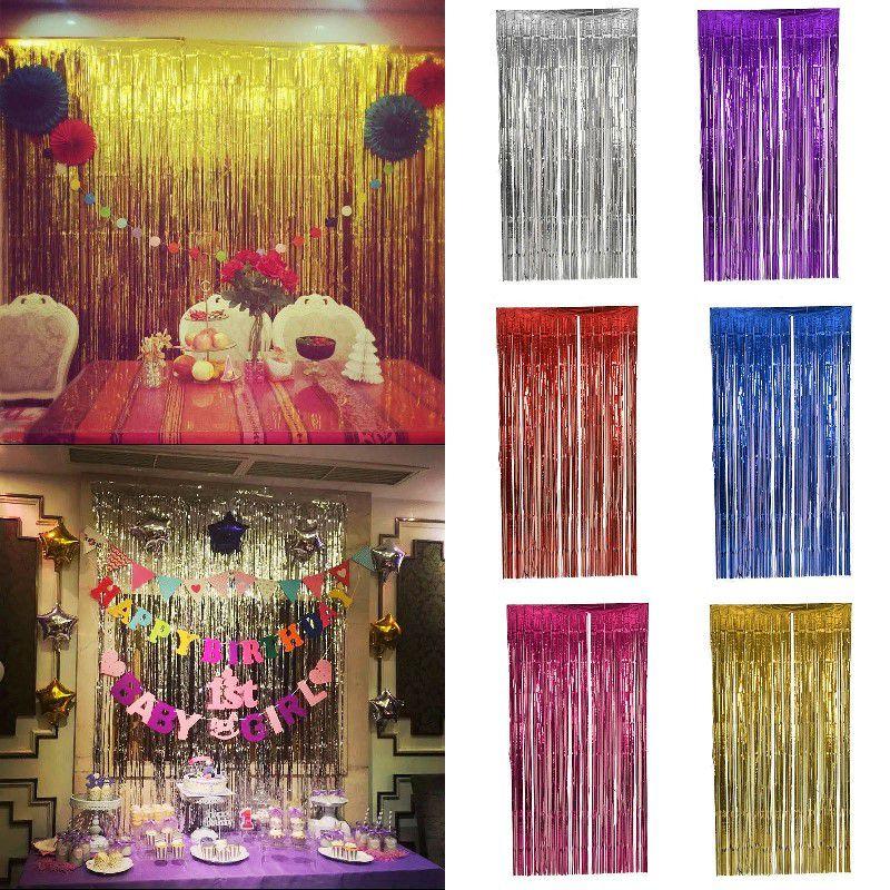 Background Backdrop Party Rain Curtains Glitter Foil Tinsel Birthday Wedding
