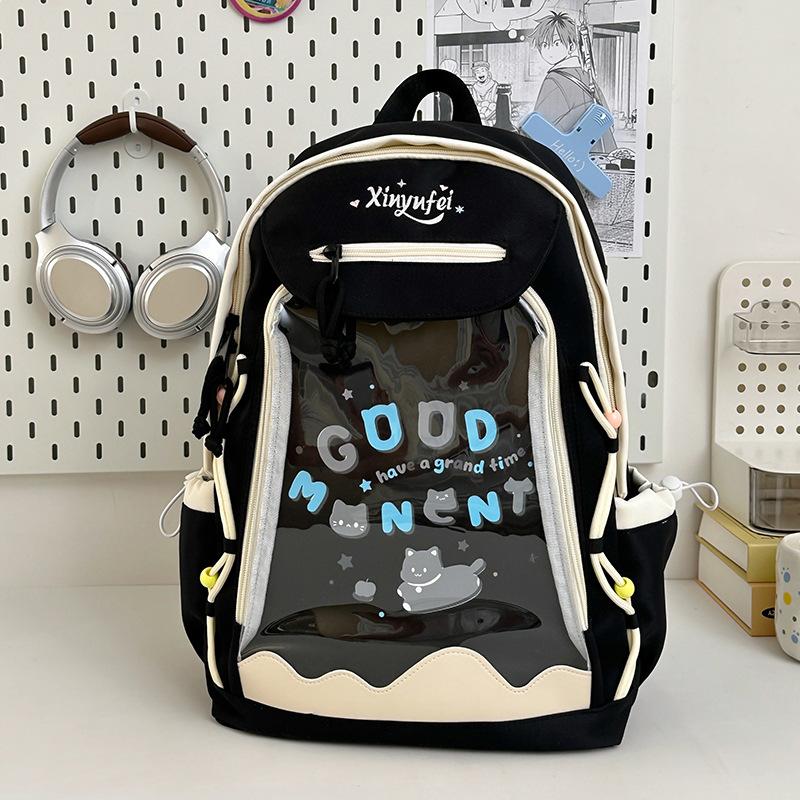 

Милый прозрачный школьный рюкзак для молодых девушек, для мужчин и женщин, с высокой ценностью, большой вместимости, легкий и многофункциональный наплечный рюкзак. .