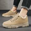 Fashion Winter Men Boots Outdoor Platform Snow Boots Plush Shoes Men Ankle Boots Warm Fashion PU Leather Cotton Winter Shoes Non-slip