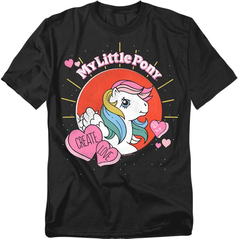 Hasbro - My Little Pony - Retro Create Love - Adult Unisex T-Shirt - Black XS