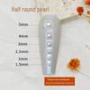 Japanese Style Pure White Nail Art Pearls - Mixed Sizes, Semi-Circular Ornaments