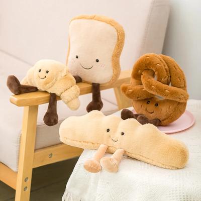 Creative Cute Plush Toast Bread Pretzel Croissant Baguette Plush Toy Stuffed Food Bread Soft Doll Kids Cozy Doll Birthday Gift
