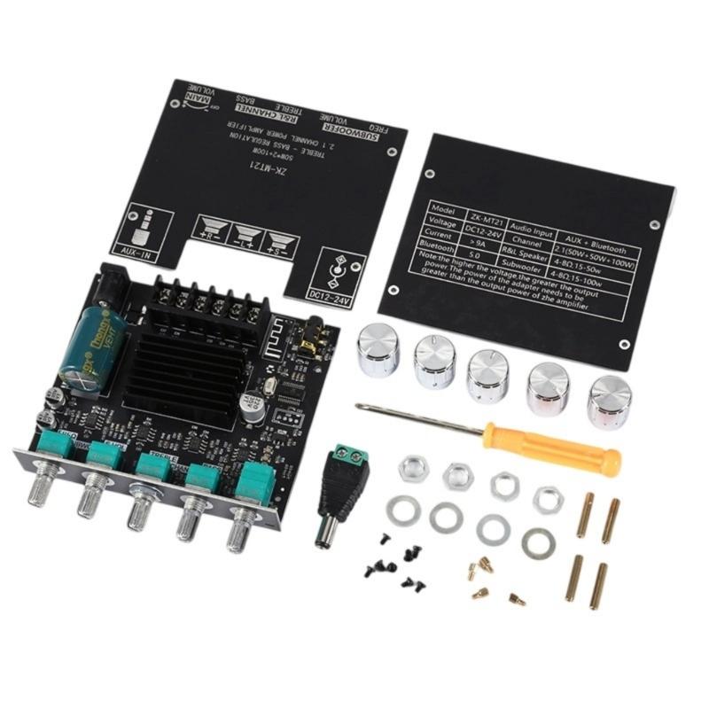 50W+50W+100W Bluetooth-compatible Amplifier Board with Treble and Bass Control Stereo Amplifier Board for Speaker