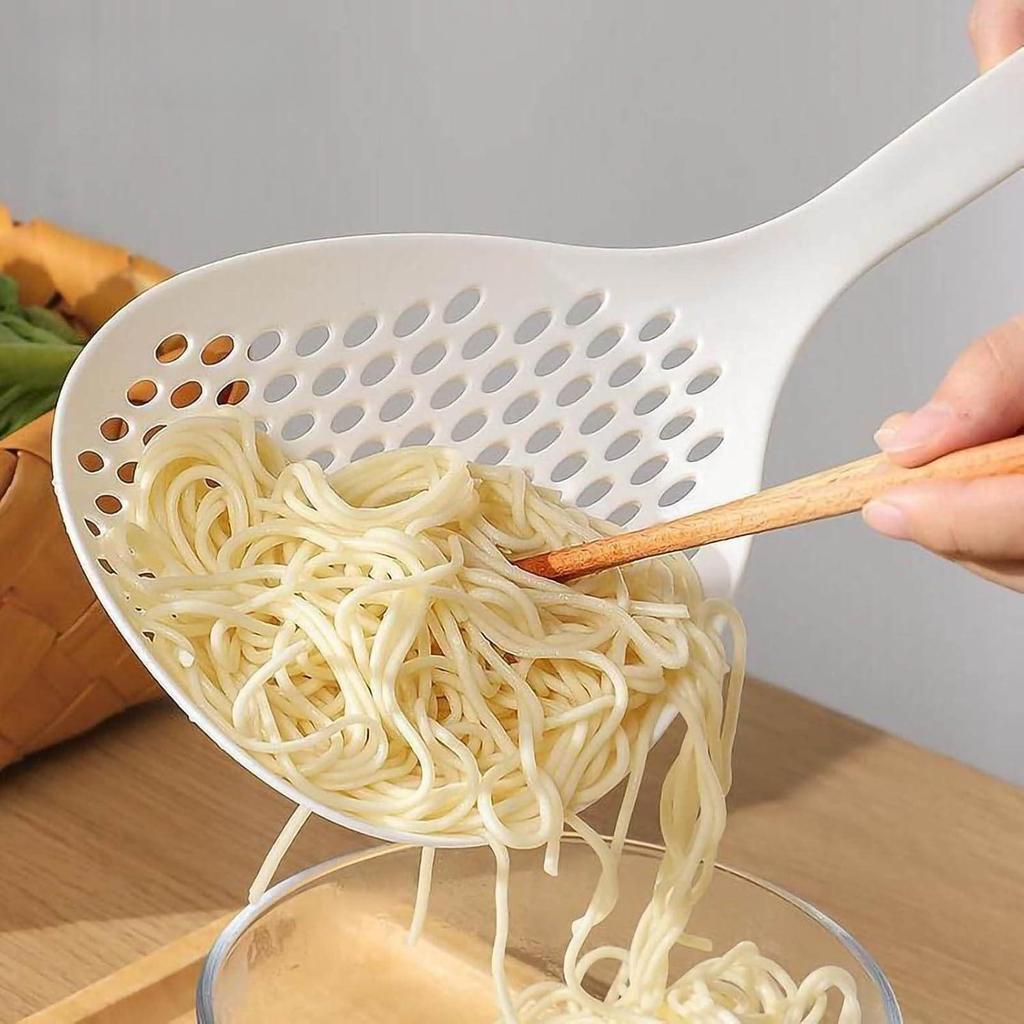 Strainer Scoop Colander Slotted Pasta Spoon Plastic Skimmer Spoon with Handle Food Drain Shovel for Kitchen Cooking