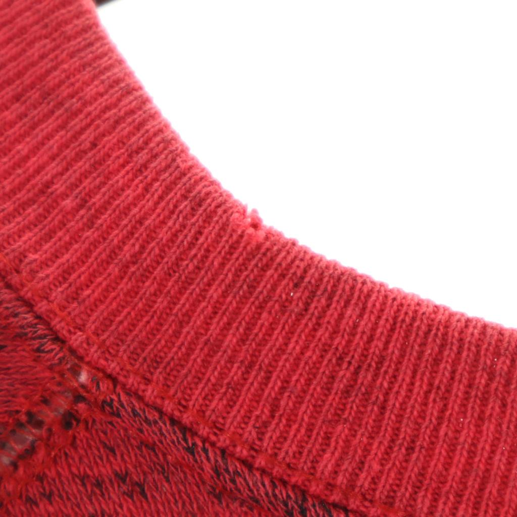 90s Old Long Sleeve Sweat Trainer Red Back Brushed Men's Used