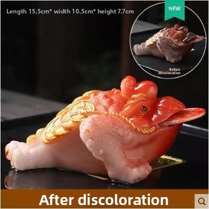 Hot! Toad colored tea pet table decoration accessories large premium tea toys small home and office ornaments gift chinese tea
