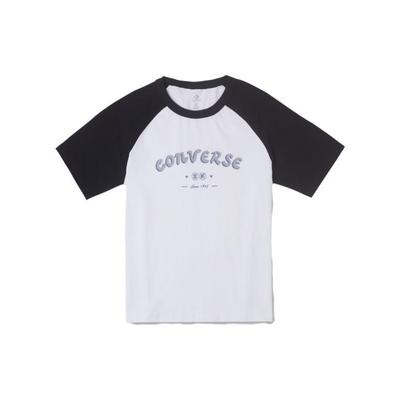 (WMNS) Logo Baseball T-Shirt Asia Sizing 'White Black' Women's 10026176-A01