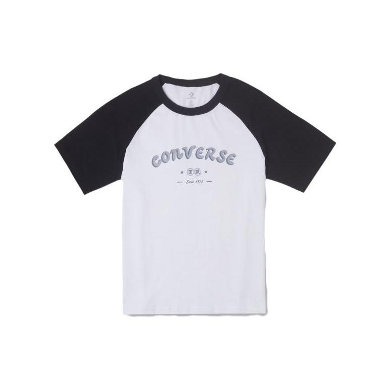 (WMNS) Converse Logo Baseball T-Shirt Asia Sizing  White Black  Women s 10026176-A01 S