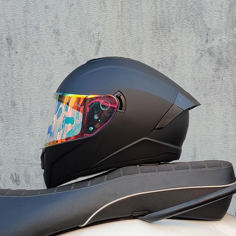 Motorcycle Helmet Men and Women Double Lens Party Sports Car Helmet New National Standard Four Seasons Personalized Bluetooth