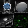OLEVS Luxury Quartz Watches for Men Leather Strap Waterproof Chronograph Moon Phase Auto Date Original Men's Wrist Clock
