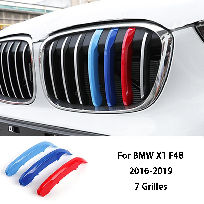 3 Color Car Front Grille Cover Bumper Stripe Stickers For BMW X1 X3 X4 X5 X6 F25 F26 F48 G01 G02 G20 G28 Car Styling Accessories