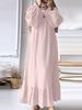 2024 Women's Retro Puff Sleeve Ruffle Dress with Pockets - Spring/Autumn Collection