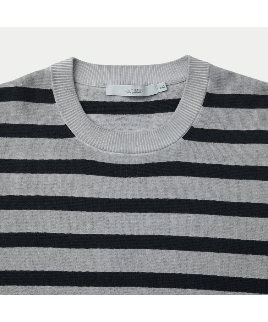 Silijeu Garment Dyed H/S Striped Crew Neck Sweater Sawam26721Chx