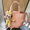 Simple Woven Hand Bag Women's 2025 New Spring Korean Version High-end Shoulder Bucket Bag Trendy Messenger Women's Bag