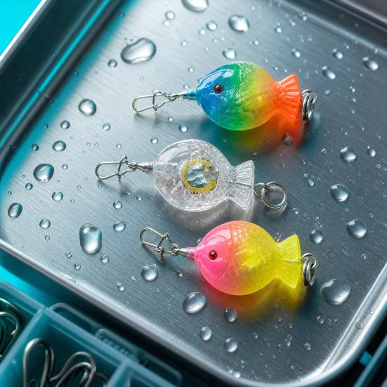 LED Light-up Fishing Lure, Waterproof Fish Attractor Light, Submersible Luminous Electronic Bait for Freshwater Saltwater Boat Trolling Fishing