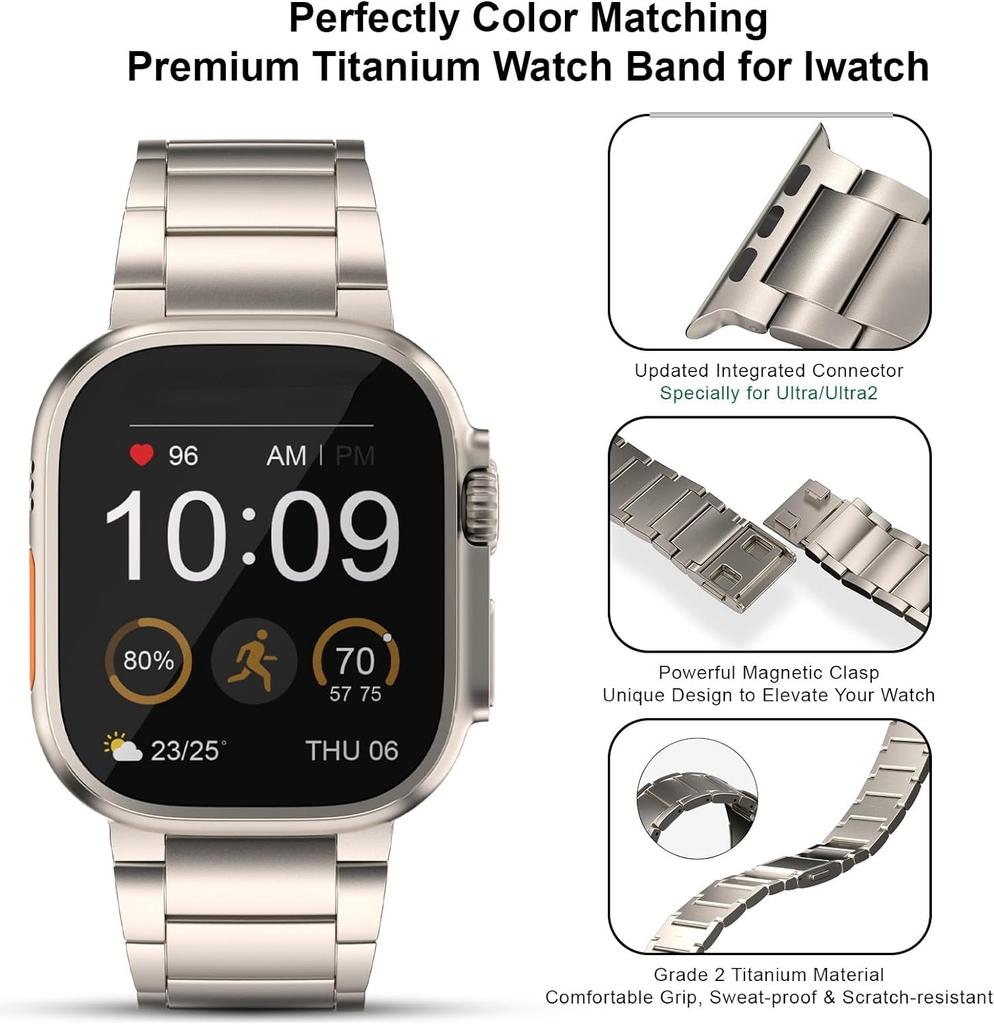 Titanium Strap for Apple Watch Ultra 3 2 49mm Magnetic Buckle Band for IWatch Series 11 10 46mm 9 8 7 45mm 6 5 SE3 44mm Bracelet
